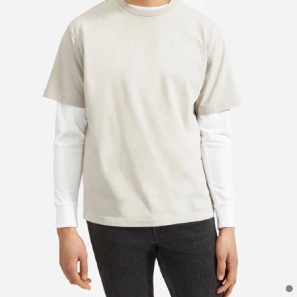 EVERLANE Premium-Weight t shirt off white stone